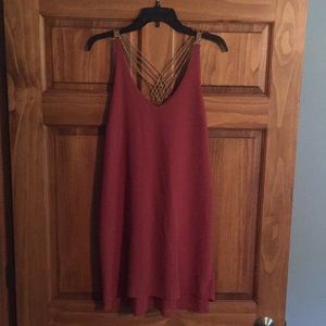 Maroon dress with pretty back detail